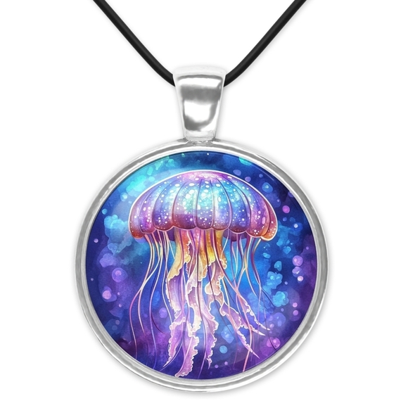 None Jewelry - Silver Jellyfish Pendant Necklace